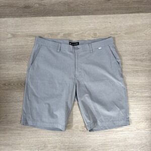 Travis Mathew Grey Beck Flat Front Performance Golf Shorts Men's Size 38‎